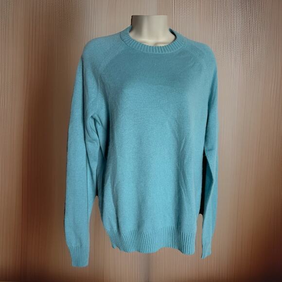 Theory Women’s Aqua 100% Cashmere Crewneck Sweater, Medium, EUC - Picture 1 of 9
